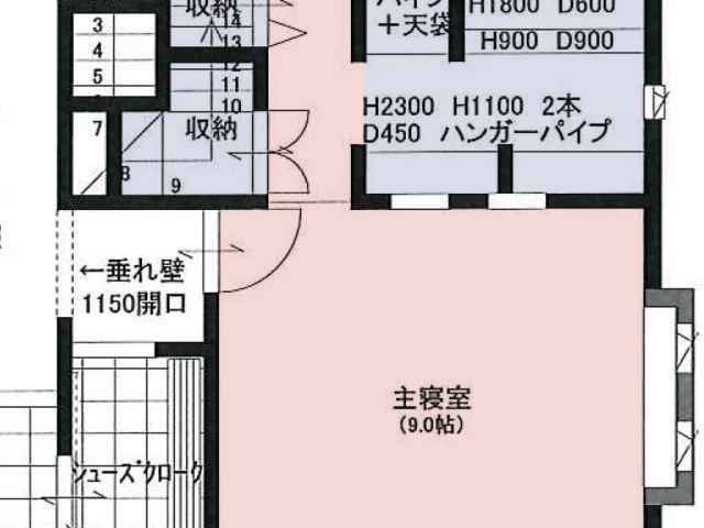 1階主寝室→ウォークスルークローゼット→洗面室というシアワセ