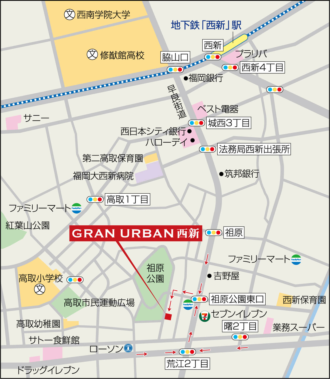 GRAN URBAN 西新 map